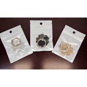 NWT Set of 3 Flower 360 Rotating Adhesive Cell Phone Finger Ring Stand Holder